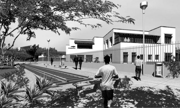 Memorial to honor the time of the old barrio  