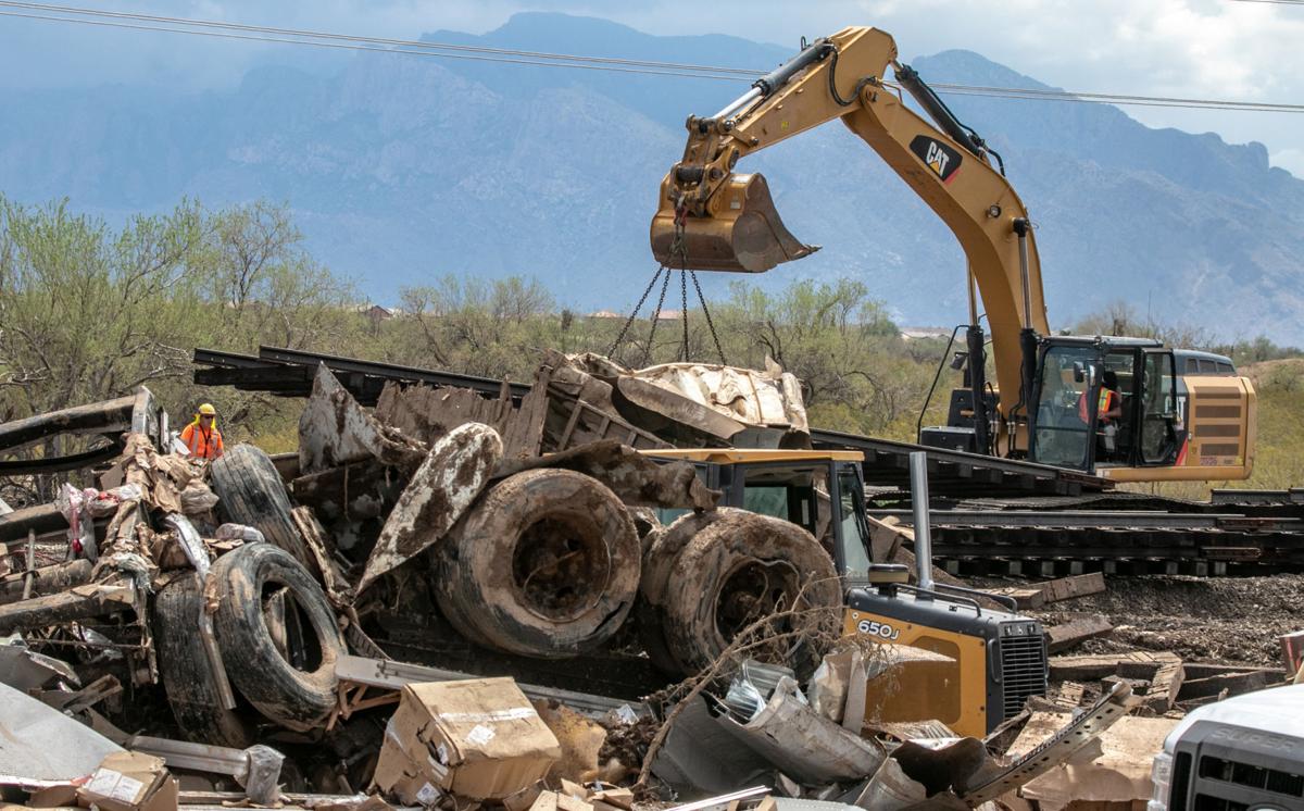 Second train track repaired after massive derailment north of Tucson