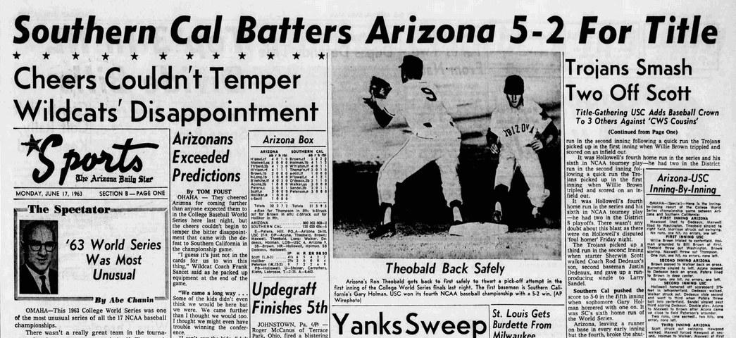 ֱ in the 1963 College World Series