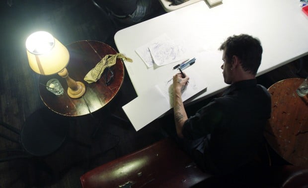 Artists hit the pub for a draft and a draw   