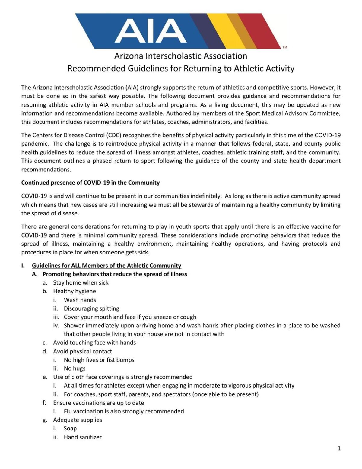 AIA's re-entry guidelines