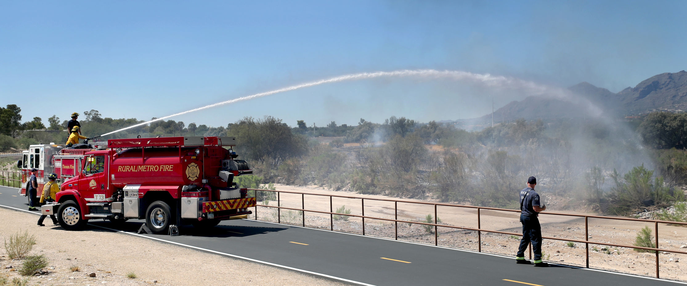Brush fire chars Pantano Wash near Tanque Verde Road