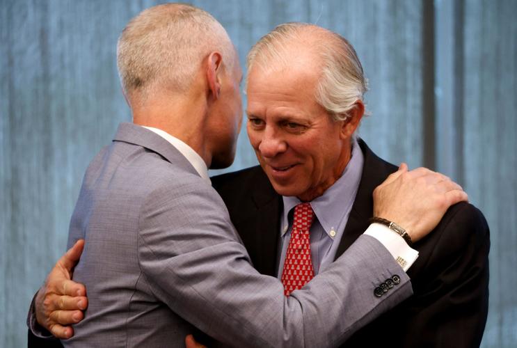 Big 12 commissioner Brett Yormark, UA President Robert Robbins | June 6, 2024 | Tempe, Arizona