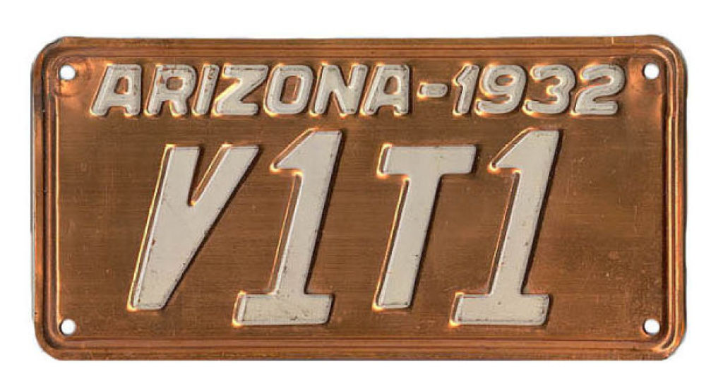 1932. Номерной знак Аризона. Номерной старый знак Аризона. Arizona number Plate. Оригинальные автомобильные знаки Arizona.