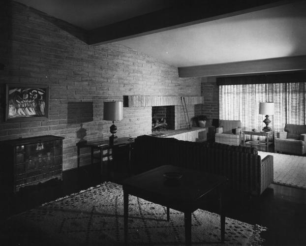 1957 photos: Burnt adobe accents this home