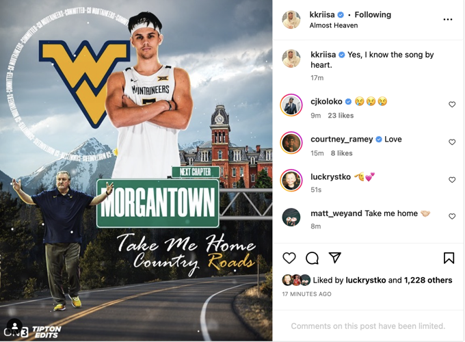 Kerr Kriisa Instagram announcement