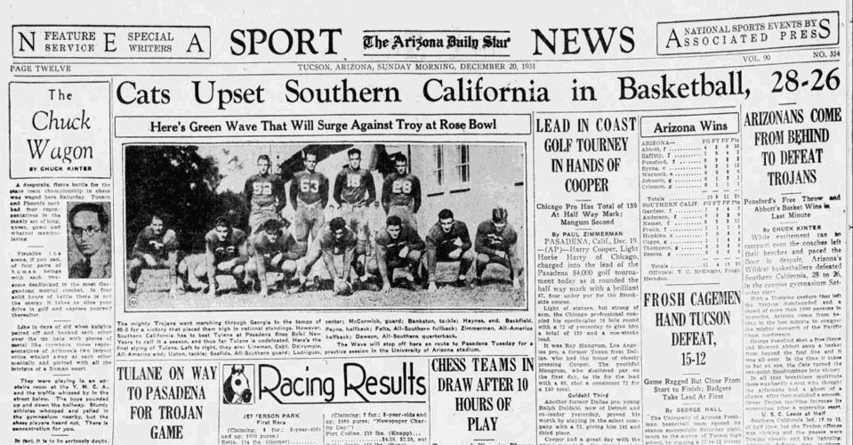 Arizona beats USC in 1931