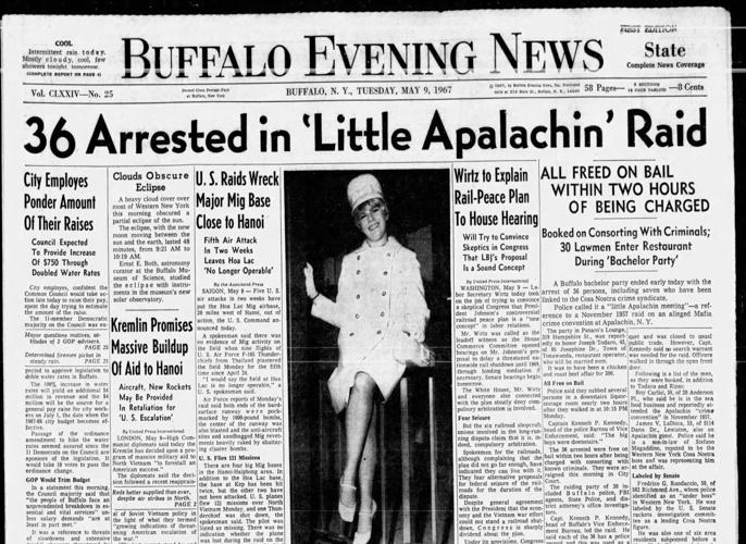 Buffalo Evening News story on Joseph A. Todaro stag party arrests in 1967