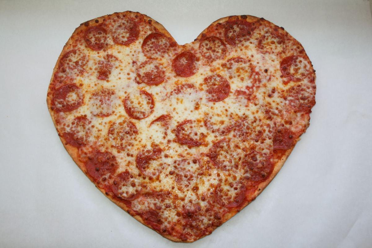 Heart-shaped pizza