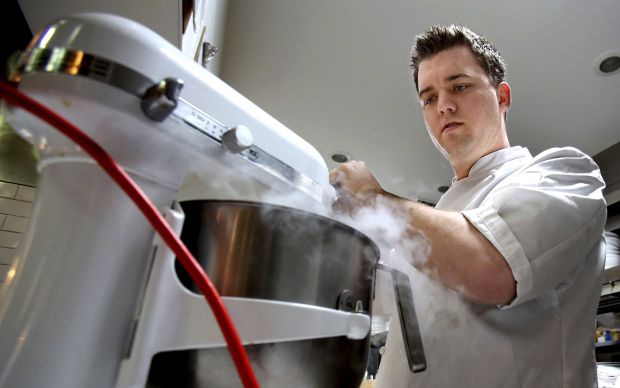 Chef Ryan Clark making tres leche ice cream