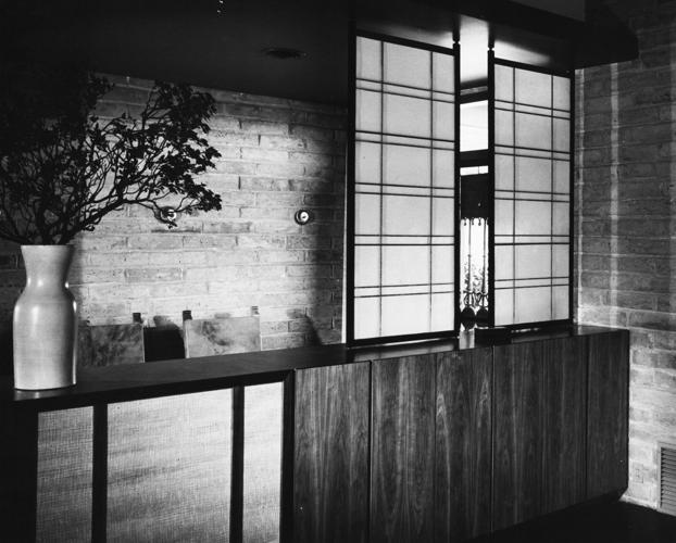 1957 photos: Burnt adobe accents this home