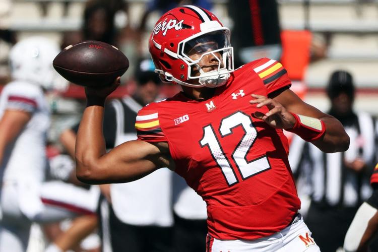 Maryland Terrapins quarterback Khristian Martin (12)