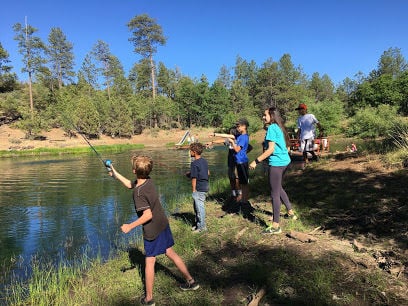 Fishing at camp