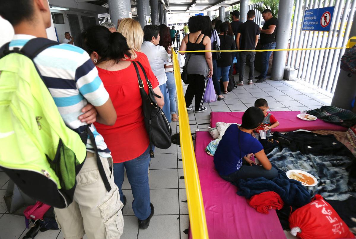 Guatemalan migrants at DeConcini Port of Entry