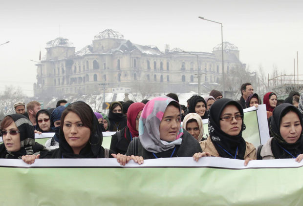 Women march to protest violence in Afghanistan    