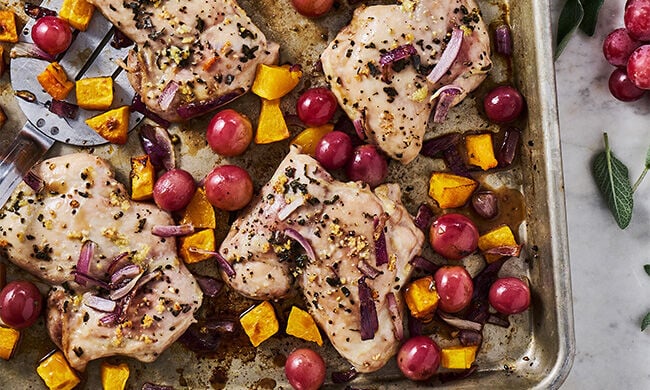 5 Easy Sheet Pan Meals with a Grape Upgrade