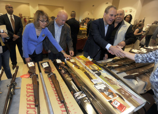 Gabby Giffords attends NY gun show