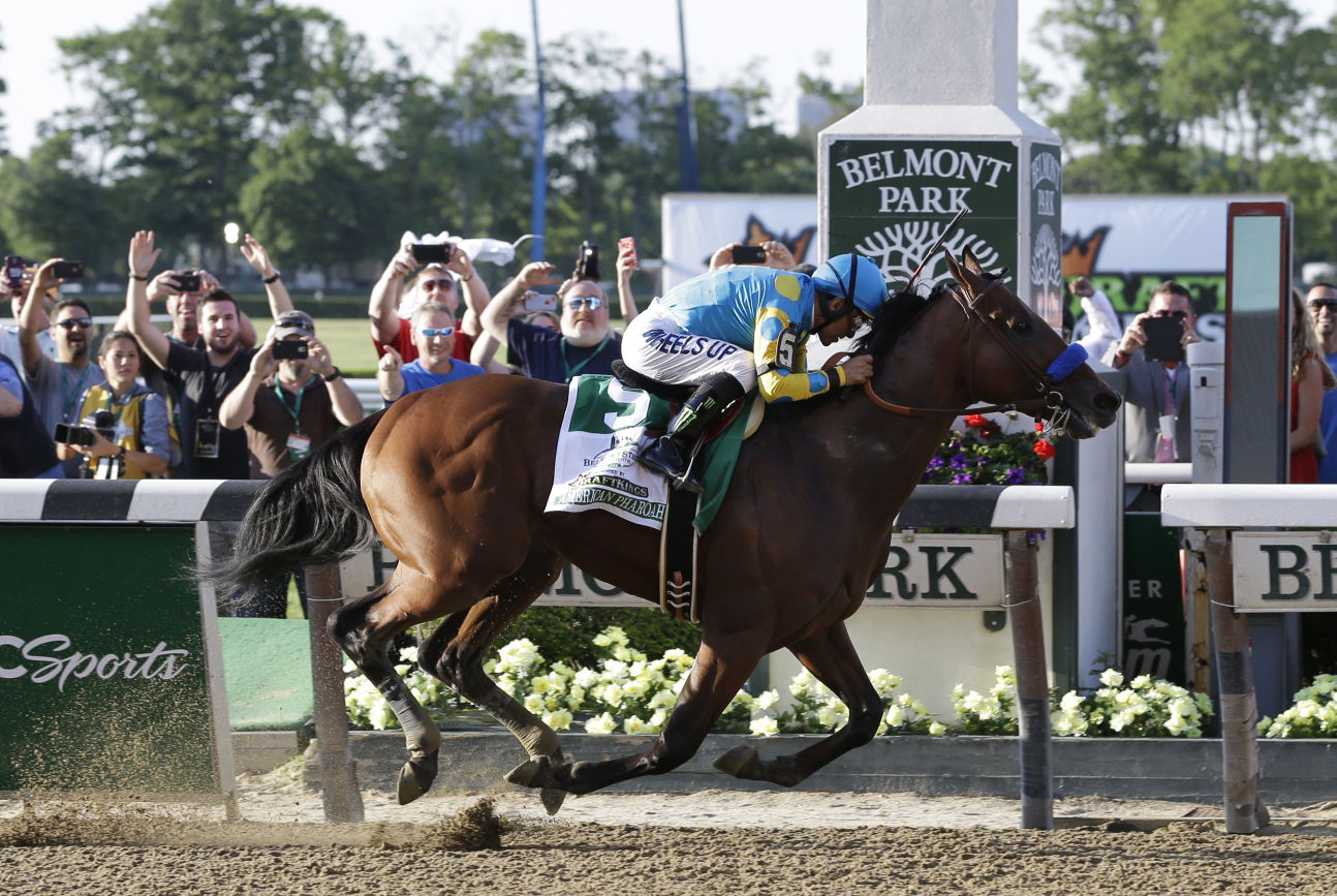 Photos Baffert trained horse American Pharoah wins Triple Crown