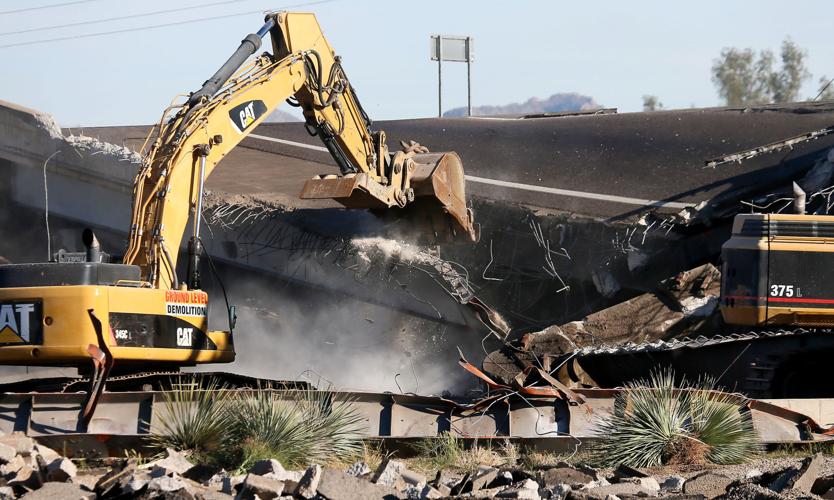 Demolition of I-10 bridge