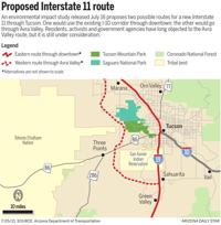 Proposed Interstate 11 route