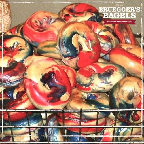 Red, white and blue bagels