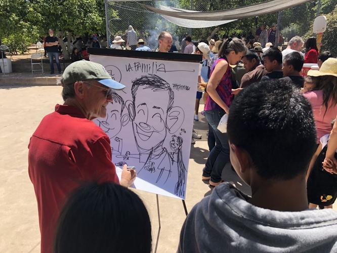 Fitz doodling at a benefit