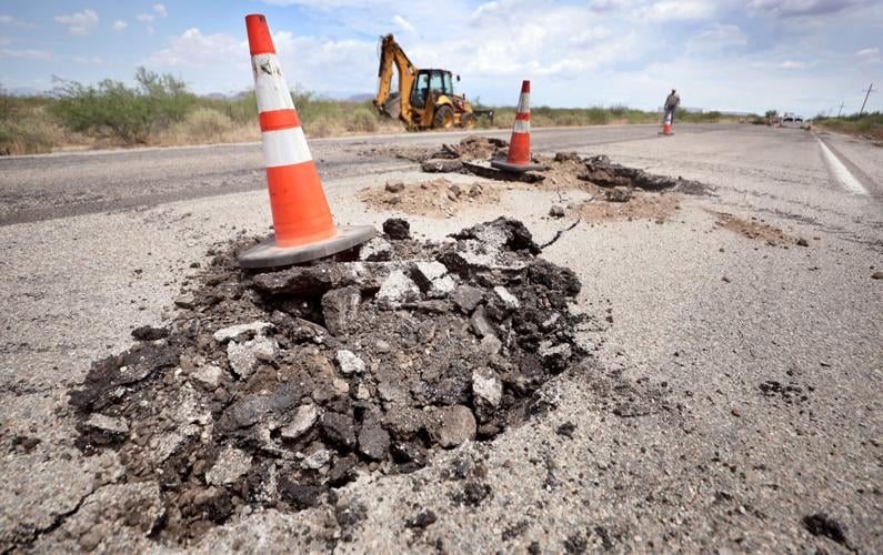 Fissures along US Hwy 191 in Arizona