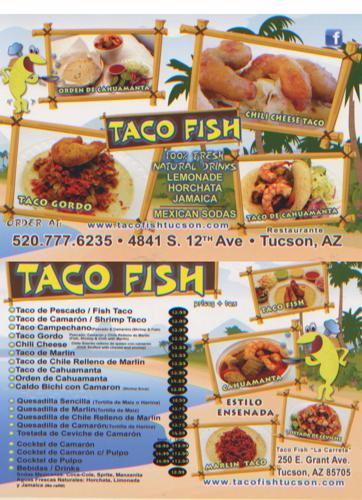 Taco Fish menu