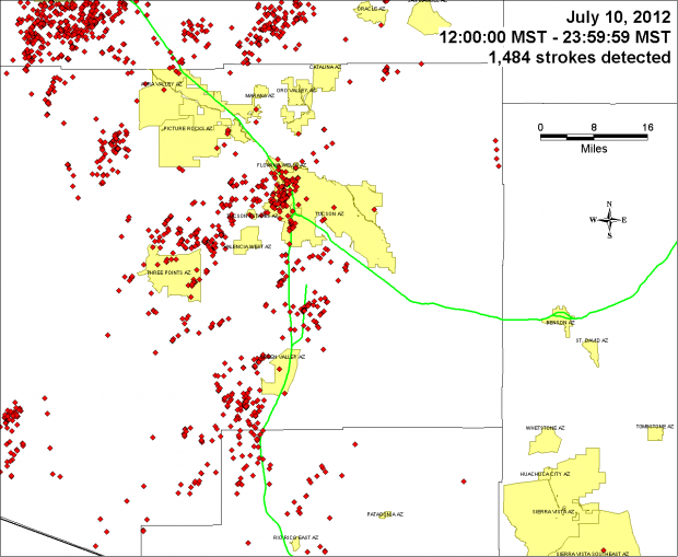 Tucson monsoon A look at Tuesday's lightning