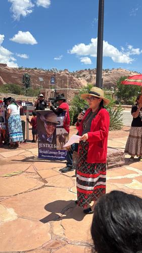 Alyssa Begay addressing Navajo president