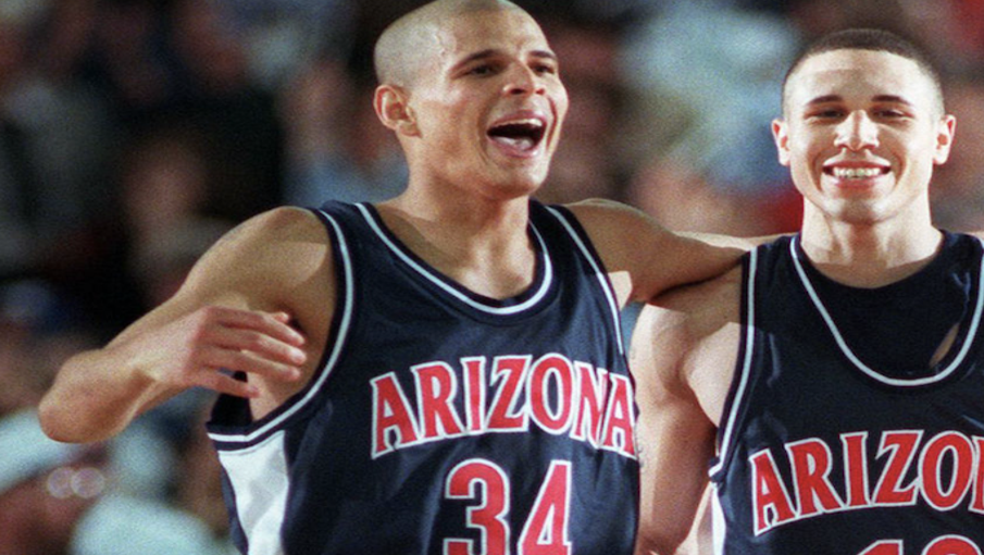 Stars Of Arizona S 1997 Title Team Celebrate During Replay Of