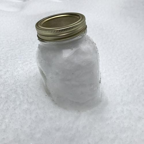 Stephen Vermette gathered blizzard snow for Golden Snowbeer