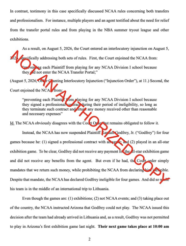 RJ Godfrey legal filing