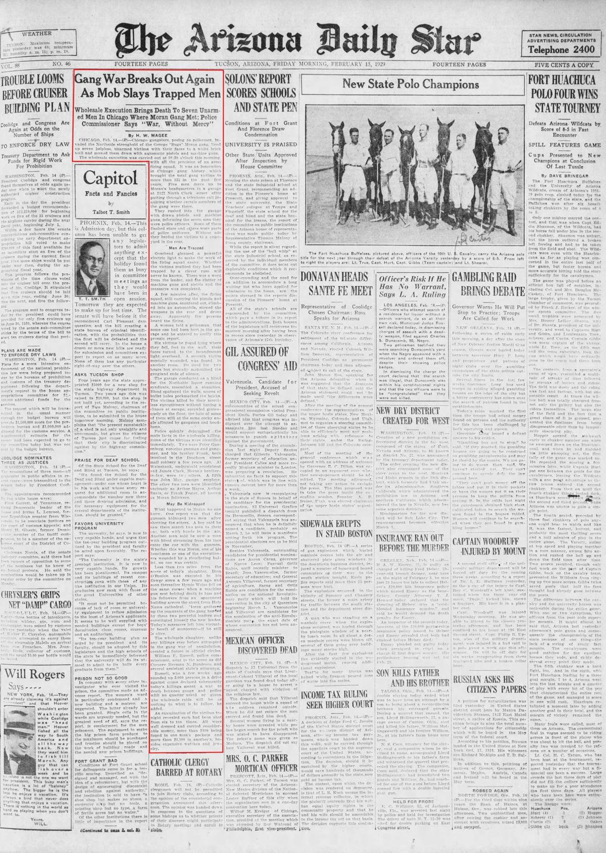 Feb. 15, 1929: St. Valentine's Day massacre