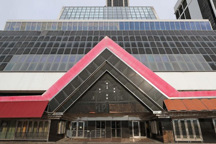 Exterior photos of the vacant Trump Plaza casino