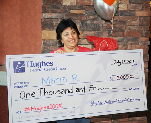 Hughes Federal Credit Union's 100,000th member