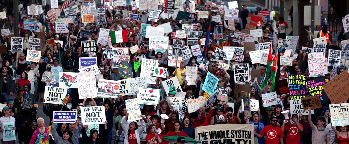 Hundreds gather for 'people power' show of opposition to Trump in Tucson