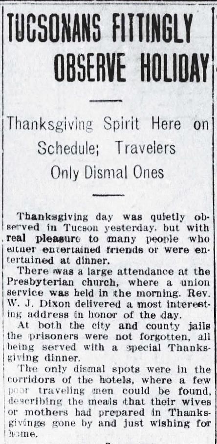 1912: Tucsonans fittingly observe holiday