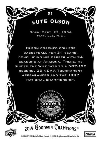 Lute Olson card