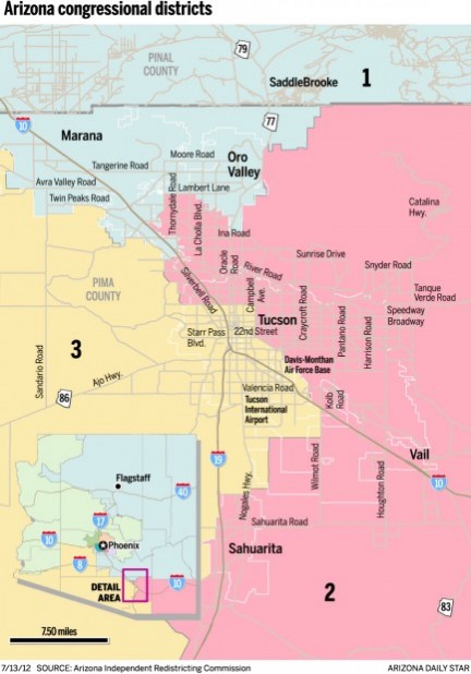 Congressional districts in the Tucson metro area