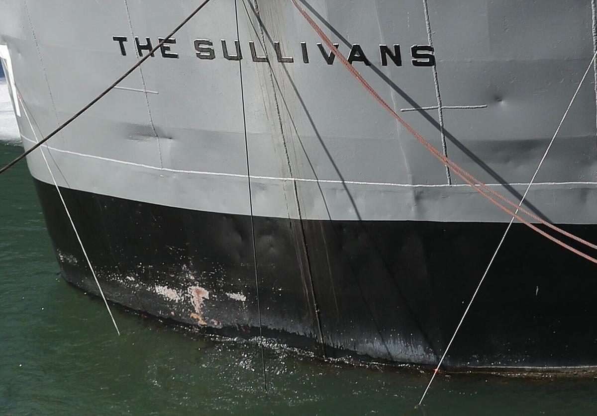 The USS The Sullivans Taking on Water
