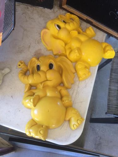 Yellow elephant wall hangings