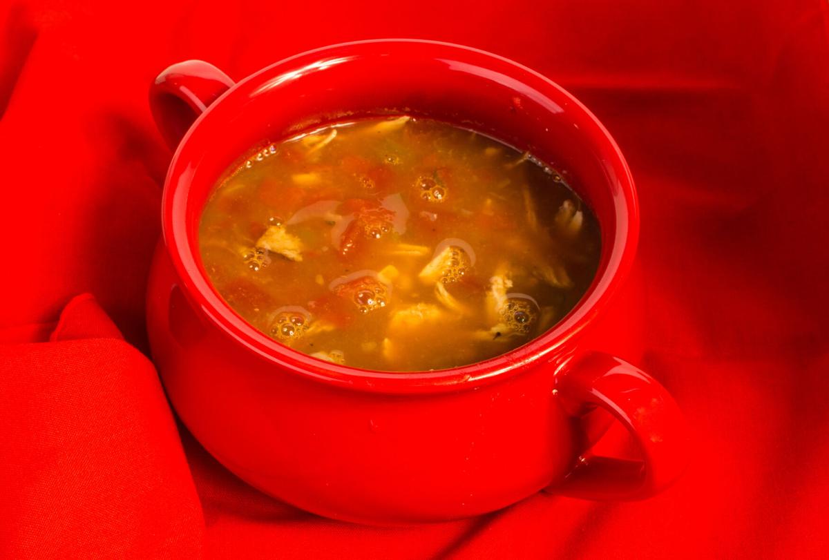 Chicken Taco Soup in Bakeware Bowl