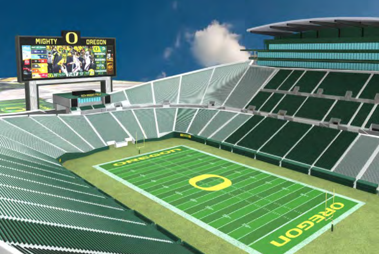 Oregon Ducks football video board