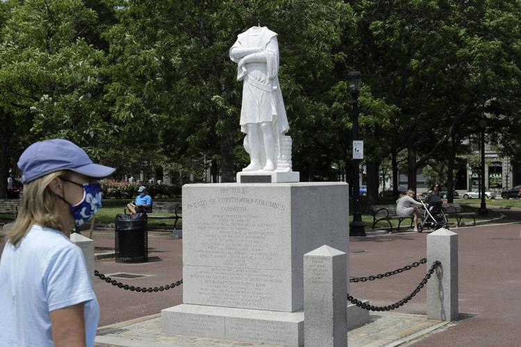 Columbus Statue Beheaded