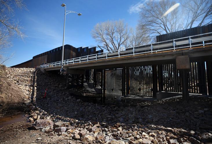 San Pedro River crossing, border wall