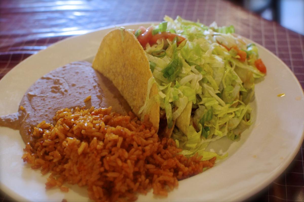 Poco and Mom's shredded chile beef tacos