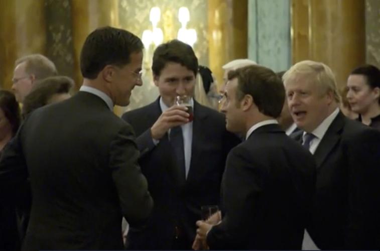 Britain NATO Summit Gossiping Leaders