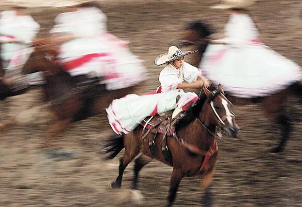Showcasing riding skill  