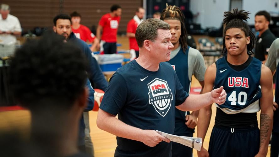 Tommy Lloyd at USA Basketball camp